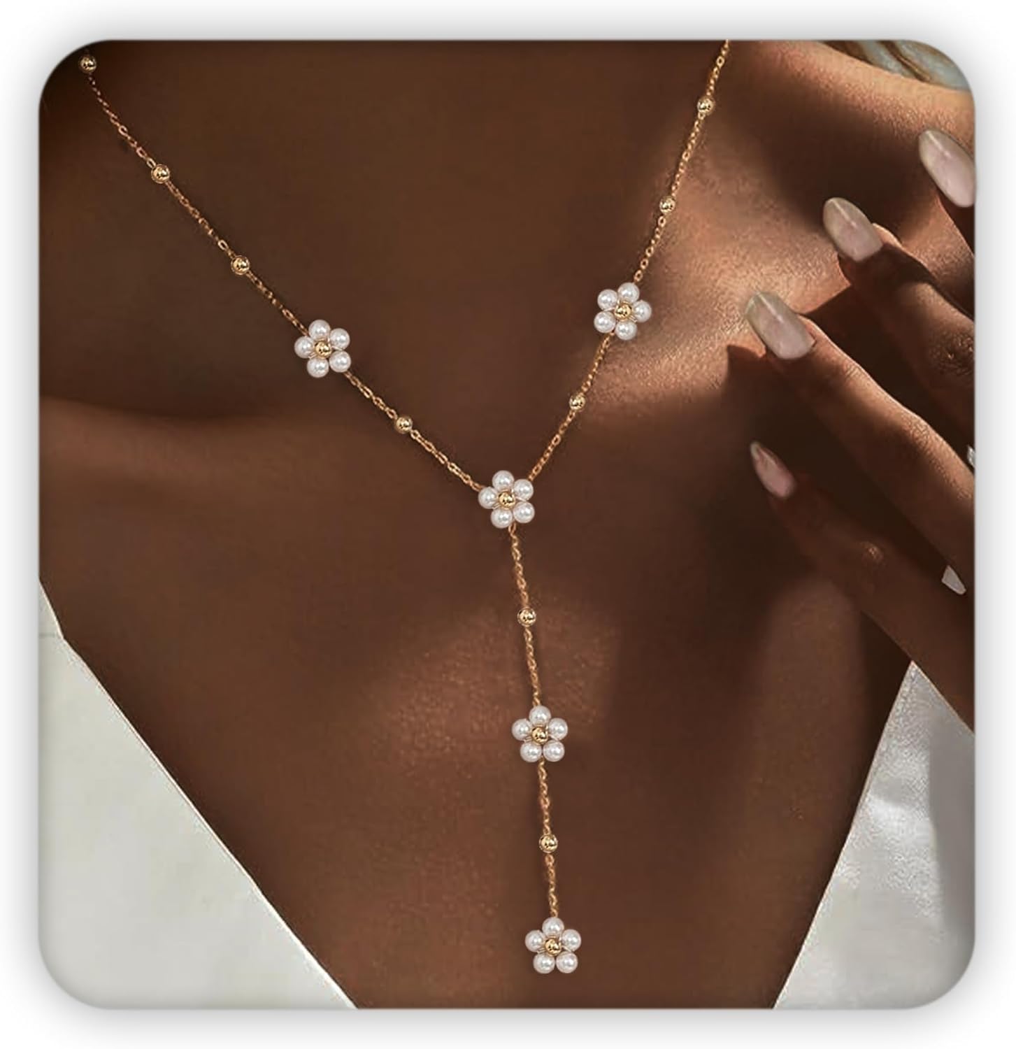 Collar de Perlas para Mujer – Choker de Perlas Barrocas con Colgante de Corazón en Oro 14K, Collar en Forma de Y Elegante para Bodas, Aniversarios y Cumpleaños